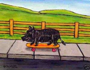 PIG RIDING skateboard 11oz pig art Mug black pig gift  