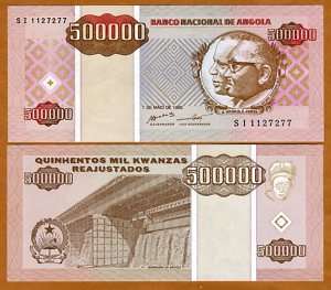 Angola, 500,000 Kwanzas Reajustos, 1995, P 140, UNC  