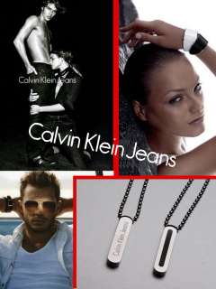 Calvin Klein Stripe Stainless Steel Billet Necklace $95  