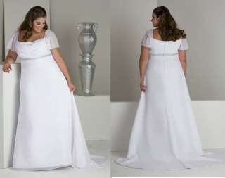   Ivory Chiffon Plus Prom Gown Wedding Dress Evening Dress 973A  