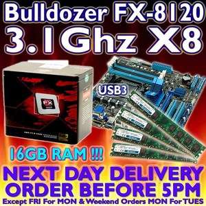 AMD X8 Core FX 8120 3.1Ghz & ASUS M5A78L M USB3 & 16GB DDR3 1333 