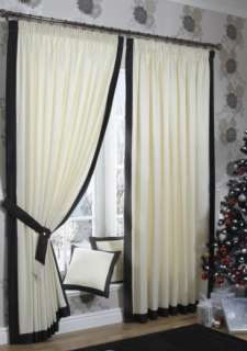 CLAREMONT 3 TAPE TOP LINED CURTAINS IN BLACK  