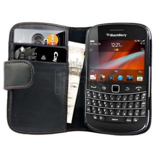   Magic Store   AIO Black Wallet Leather Case For Blackberry Bold 9900