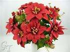   Red Poinsettia Berries Bush items in GT Decorations 