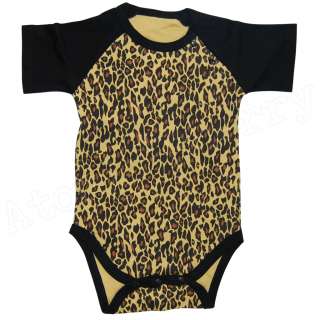 New Leopard Print Onesie Baby Infant Girls Cute Rockabilly Retro Cool 