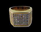 Mens 24K Gold Plated Block of Ice A Class HipHop Bling 