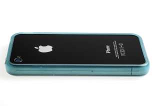 iPhone 4 Bumper LEUCHTEND BLAU TRANSPARENT mit Metallbutton
