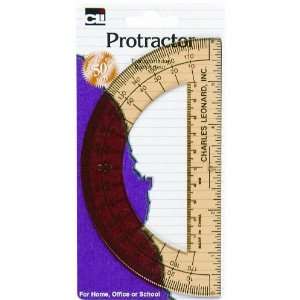  Charles Leonard Inc., Protractor, 6 Inches Open Center 