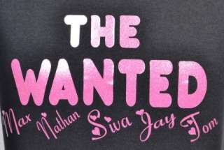 THE WANTED KIDS BLACK T SHIRT & GLITTER PINK AGE 5 15  