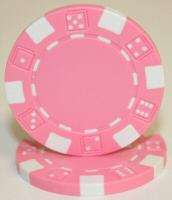 100 Pink Dice Poker Chips 11.5 table grams  