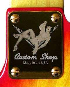 Neck Plate Gold 4 Fender Tele Guitar Pin Up Custom Shop  