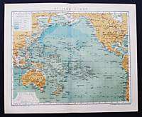 1874_ANTICA MAPPA GEOGRAFICA.OCEANO PACIFICO.RARA  
