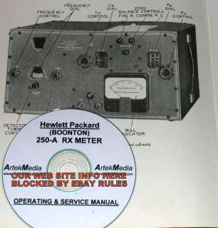 HP (BOONTON) 250A 250 A OPERATING & SERVICE MANUAL  