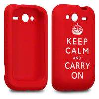 KEEP CALM & CARRY ON RUBBER CASE FOR HTC WILDFIRE S  