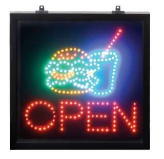 Large Red/Blue/Green Static Burger/Open Sign  