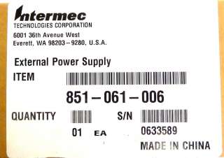 INTERMEC 700 POWER ADAPTER/SUPPLY FWC3012F 851 061 006  