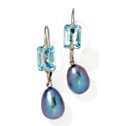   and Cultured Freshwater Pearl Sterling Silver Drop Earrings 