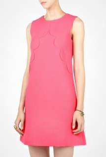 Goat  Bright Pink Neve Scalloped Crepe Dress by Goat