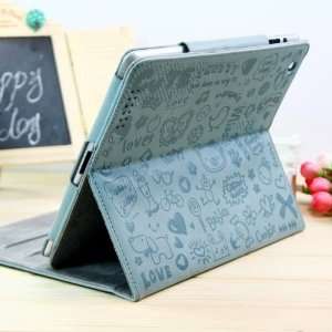 ZuGadgets Cute Graffiti Pattern Leather Case/Stand Case for Apple iPad 