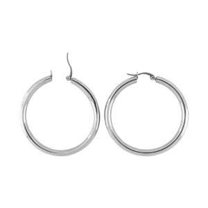   316 Stainless Steel Skinny Polished Hoop Earrings  large Jewelry