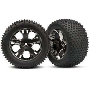   Pin Tires Assembled on All Star Black Chrome Wheels Toys & Games