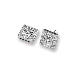  14K White Gold Diamond Earrings   JewelryWeb Jewelry