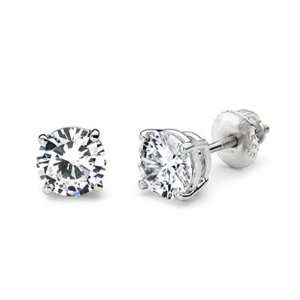    14K 4 Prong Round Solitaire Diamond Stud Earrings 1.50ctw Jewelry