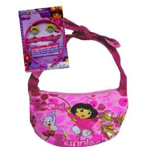    Dora Pink Leaf Purse Bonus Hair Accessory Set Toys & Games
