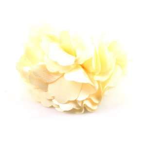    Ivory Satin Peony Fabric Flower Pin Brooch Hair Clip Jewelry