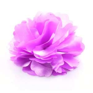   Light Purple Satin Peony Fabric Flower Pin Brooch Hair Clip Jewelry