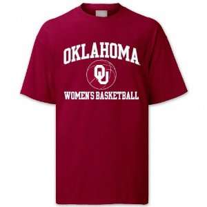  Oklahoma Sooners Womens Cardinal Basketball Arch T Shirt 