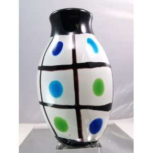 Murano Glass Vase Mouth Blown Art Beetle Milky White Vase X1089 
