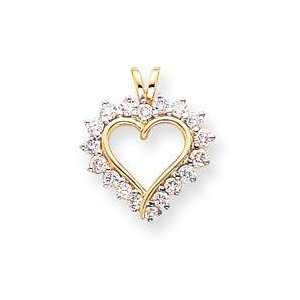  Diamond Heart Pendant in 14k Yellow Gold Jewelry