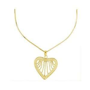  14K Yellow Gold Heart Shape Bead Necklace Jewelry