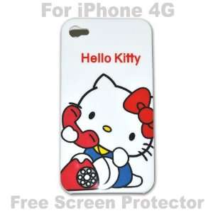  Hello Kitty Case Hard Case Cover for Iphone 4g   B + Free 