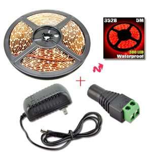 Red 5 Meter or 16 Feet Waterproof 300 LED 3528 SMD Flexible LED Light 