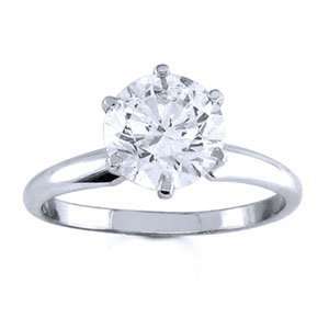  Platinum Round Diamond Solitaire Engagement Ring (2.00 ct 