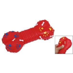   Big Red Squeaky Bone Vinyl Squeak Toy for Pet Dog Cat