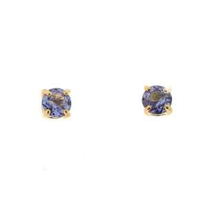  9ct Yellow Gold Tanzanite Classic Stud Earrings Jewelry