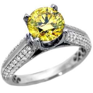   Diamond Engagement Ring Vintage Style 18k White Gold (5.5) Jewelry