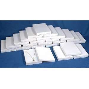  25 Cotton White Necklace Pendant Jewelry Gift Boxes 7 1/8 