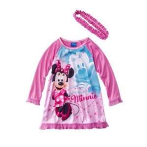   Mouse Toddler Girls Long Sleeve Night Gown   Pink 4T 
