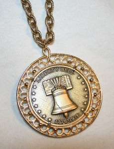 LG Vintage Liberty Bell Bicentennial 1776 1976 Necklace  