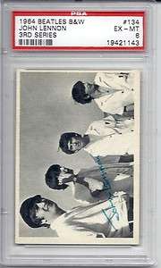 1964 Topps, Beatles B&W 3rd Series, #134 John Lennon, PSA 6 EXMT 