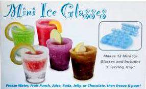 12 MINI ICE SHOT GLASSES FREEZE FRUIT PUNCH JELLY CUBE  