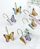  Lenox Butterfly Meadow Shower Curtain Hooks Set 