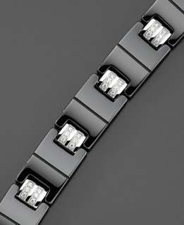 Mens Ceramic & Stainless Steel Diamond Bracelet (1/4 ct. t.w.)