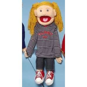  28 Sunny Girl Puppet w/ Striped Shirt Toys & Games