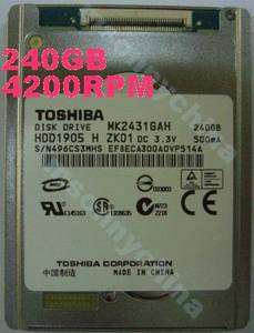 NEW 1.8 240GB TOSHIBA MK2431GAH ZIF 4200RPM HDD  