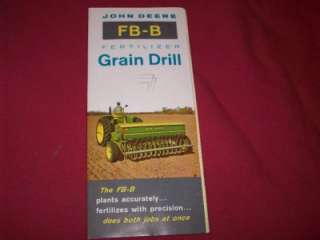 1960 John Deere FB B Fertilizer Grain Drill Brochure  